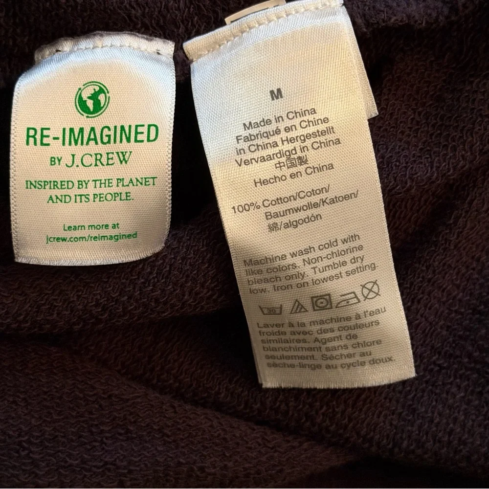 J. Crew Womens M Cowl Turtleneck Sweater‎ Asymmetrical Vintage Fleece Boxy Fit